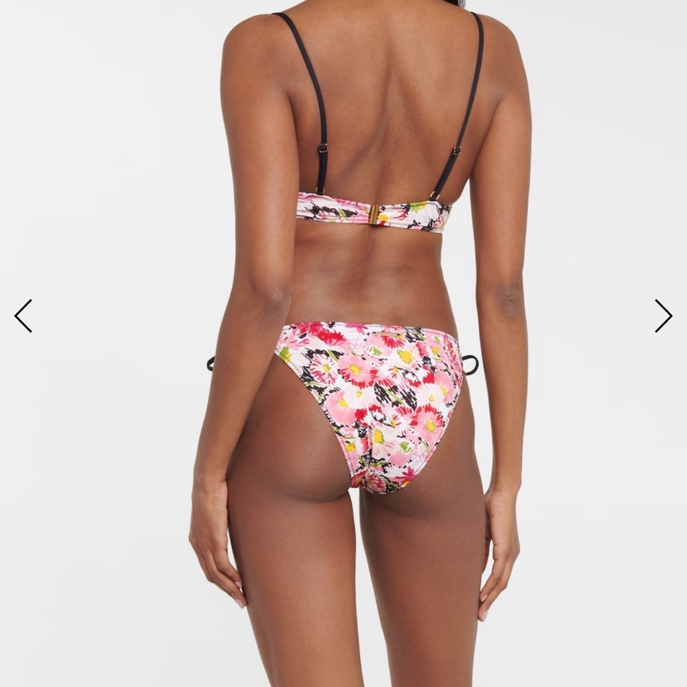NWT STELLA MCCARTNEY Watercolor Pink Floral Bikini Bottom With Side Ties XS - Picture 6 of 16